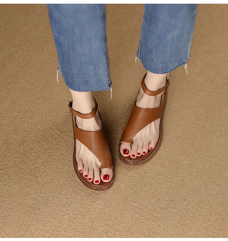 Chunky Heel Thong Sandals