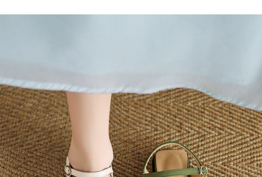 Square-Toe Buckled Sandals