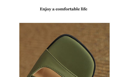 Square-Toe Buckled Sandals