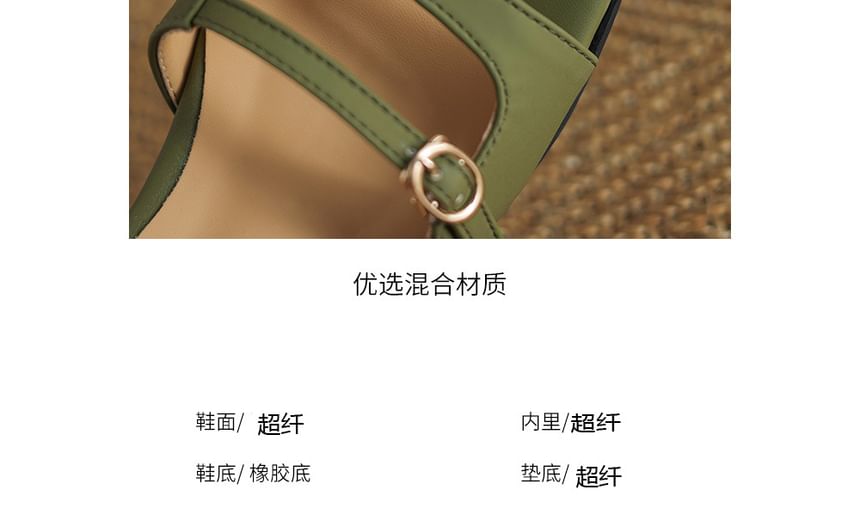 Square-Toe Buckled Sandals