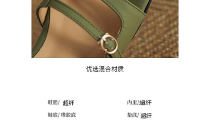 Square-Toe Buckled Sandals