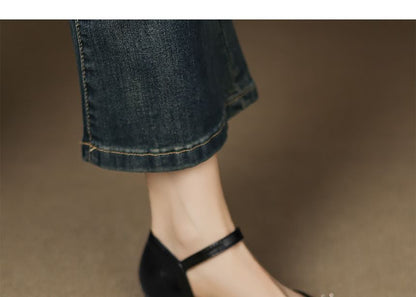 Square-Toe Sequined Sandals