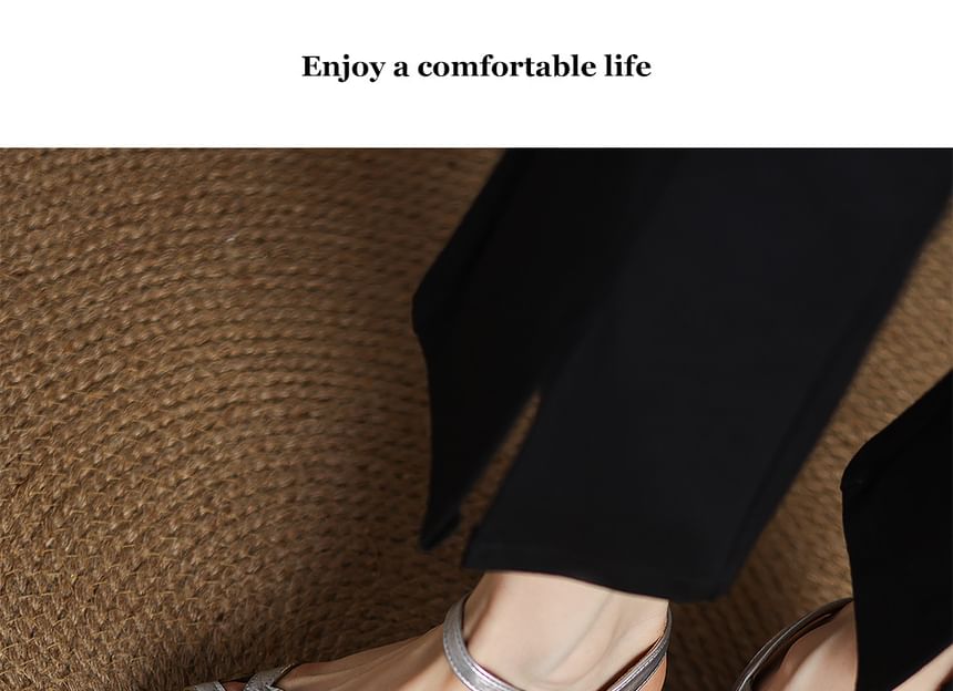 Square-Toe Chunky Heel Sandals