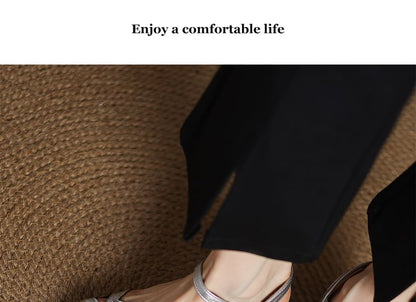 Square-Toe Chunky Heel Sandals