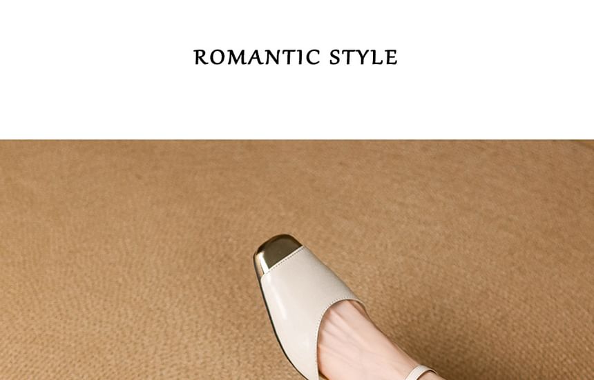 Cap-Toe Rhinestone Chunky Heel Sandals