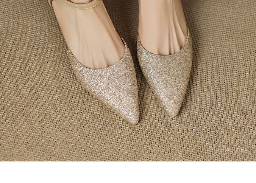 Glitter Low Heel Sandals