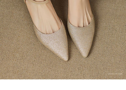 Glitter Low Heel Sandals