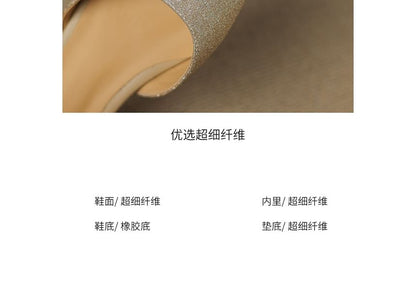 Glitter Low Heel Sandals