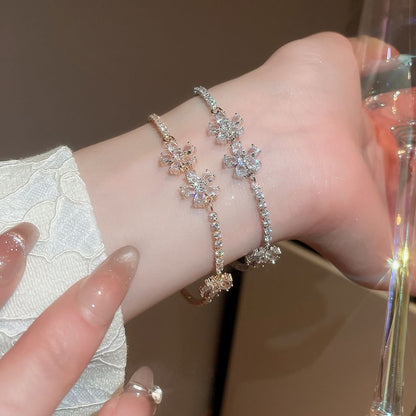 CZ Flower Tennis Bracelet