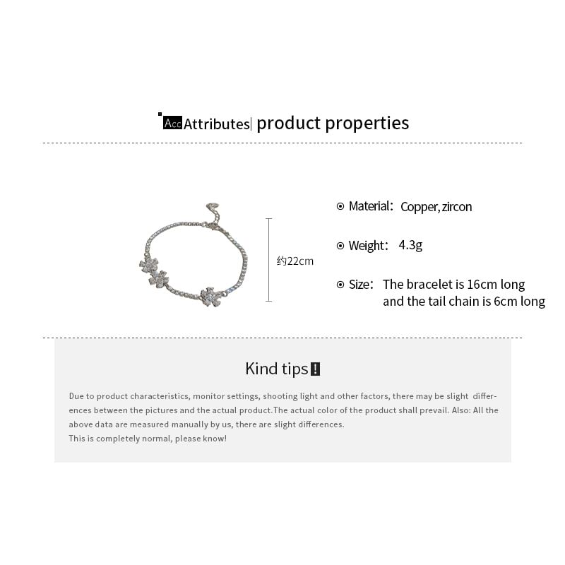 CZ Flower Tennis Bracelet