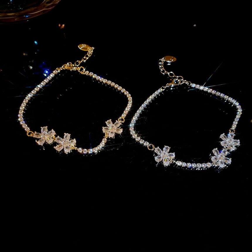 CZ Flower Tennis Bracelet