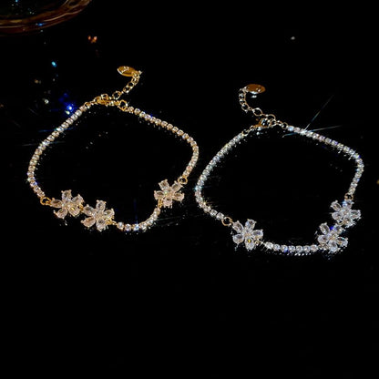 CZ Flower Tennis Bracelet
