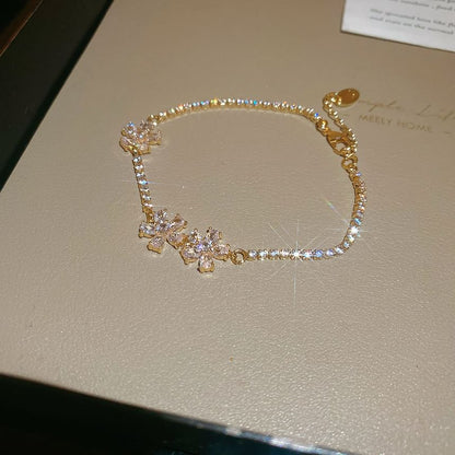 CZ Flower Tennis Bracelet