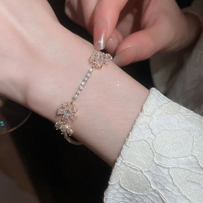 CZ Flower Tennis Bracelet