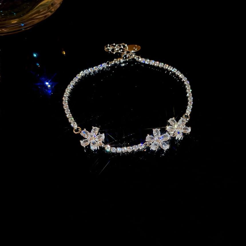 CZ Flower Tennis Bracelet