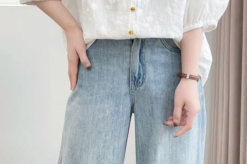 Three-Quarter Sleeve Lace Blouse