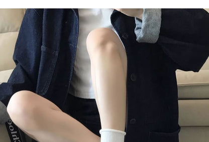 Faux Leather Chunky Heel Loafers