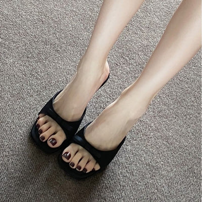 Bow Stiletto Heel Slide Sandals