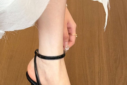 Pointed Toe Ankle Strap High Heel Sandals