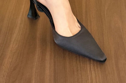 Pointed Toe Ankle Strap High Heel Sandals