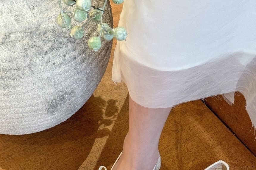 Floral Flat Mesh Mary Jane Shoes