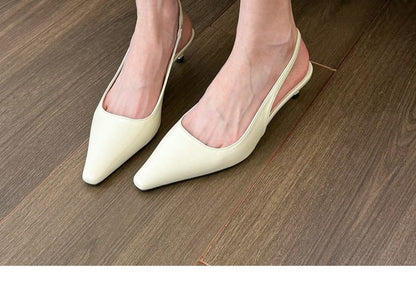 Mules Slingback Toe Kitten Heel Pointed