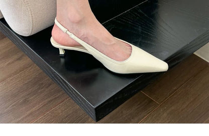 Mules Slingback Toe Kitten Heel Pointed
