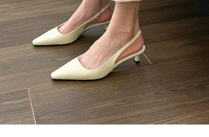 Mules Slingback Toe Kitten Heel Pointed