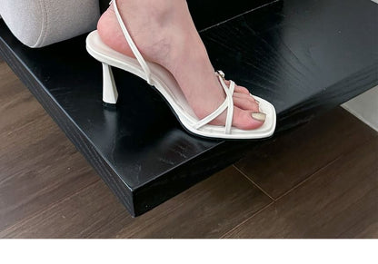 Criss High Ankle Sandals Heel Strap Cross