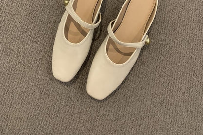 Faux Leather Mary Jane Mules