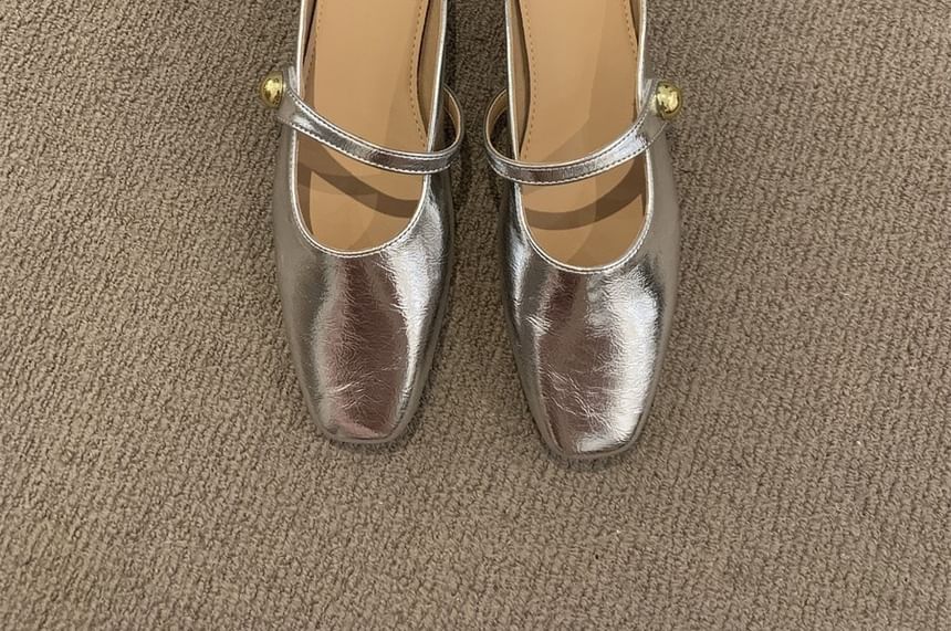 Faux Leather Mary Jane Mules