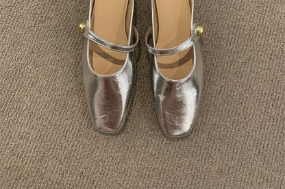 Faux Leather Mary Jane Mules