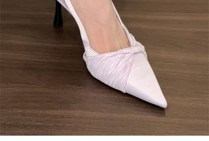 Twist High Pointed Toe Slingback Mules Heel