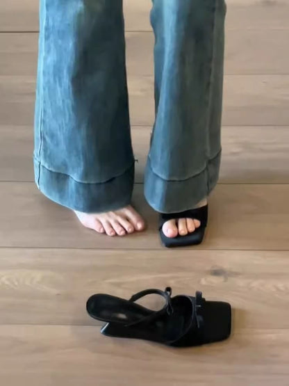 Sandals Bow Heel Slide Wedge