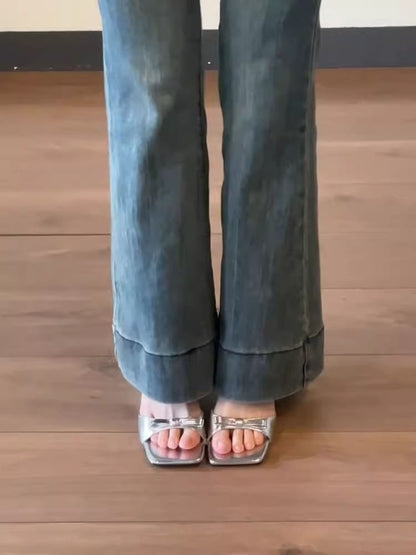 Sandals Bow Heel Slide Wedge