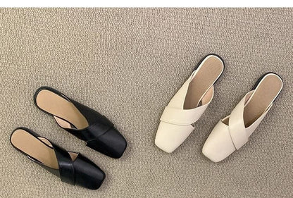 Mules Square Criss Cross Toe