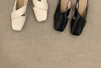 Mules Square Criss Cross Toe