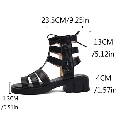 Platform Plain Faux Leather Gladiator Sandals