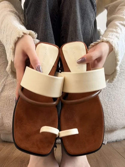 Toe Loop Slide Sandals
