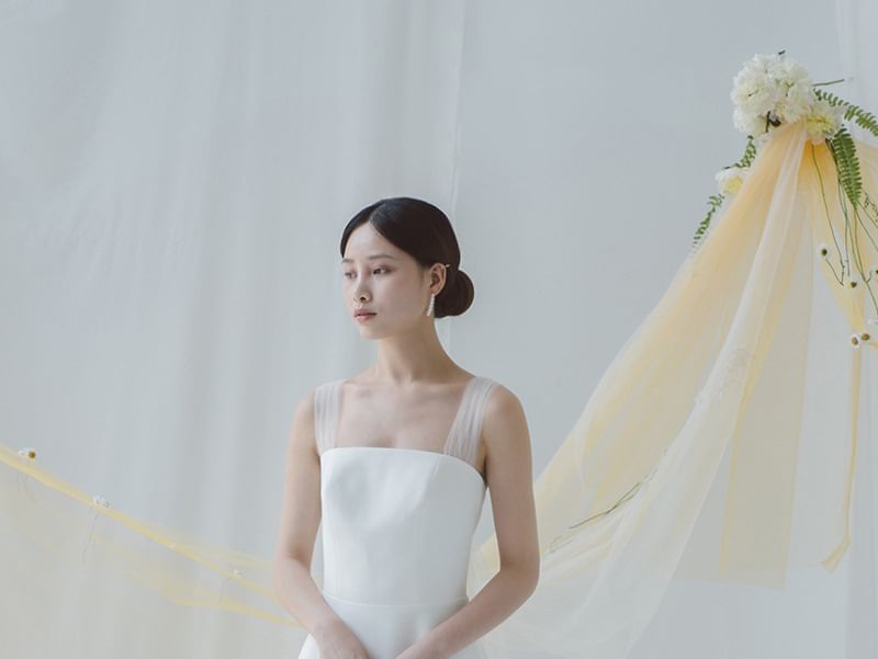 Strap Gown A-Line Wedding Mesh