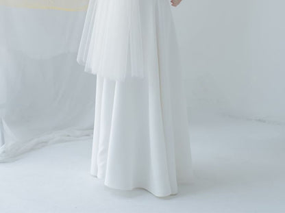 Mesh Strap A-Line Wedding Gown