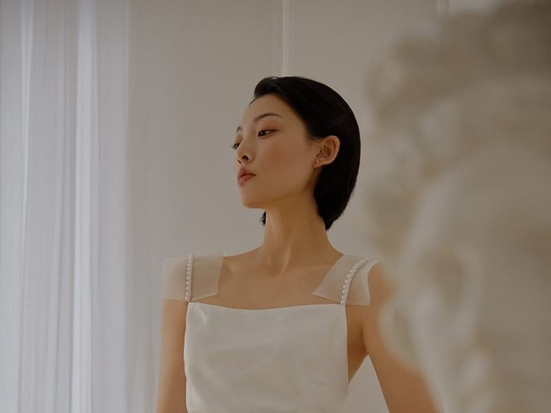 Pearl Mermaid Mesh Wedding Faux Gown Strap