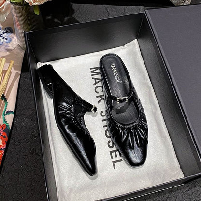 Square Toe Mary Jane Mules