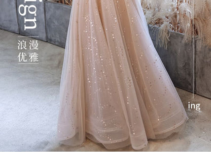 Cold-Shoulder Sequined Keyhole A-Line Evening Gown (Various Designs)