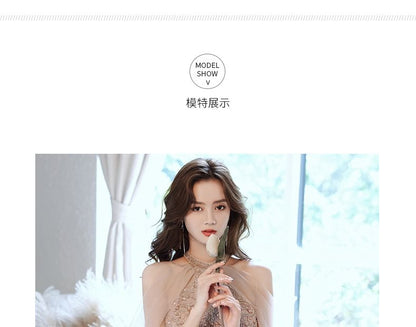 Cold-Shoulder Sequined Keyhole A-Line Evening Gown (Various Designs)