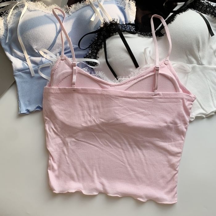 Lace-Trimmed Camisole with Spaghetti Straps