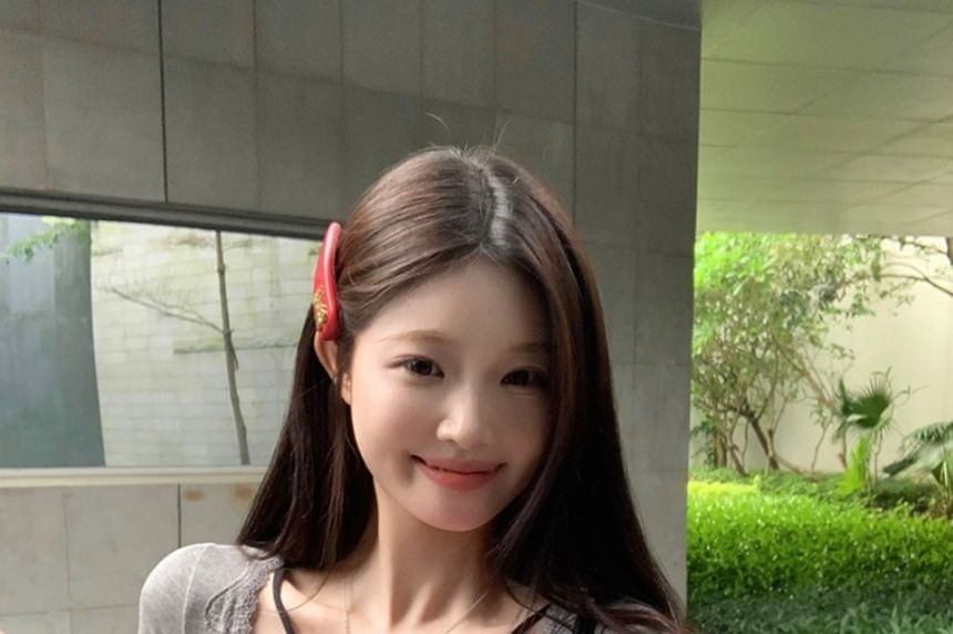 Short-Sleeve V-Neck Lace-Trim T-Shirt