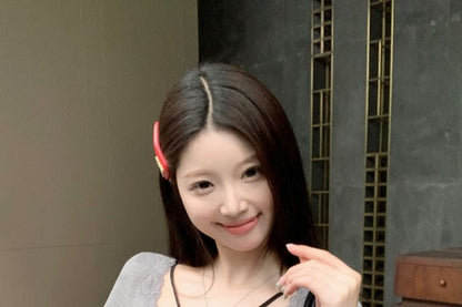 Short-Sleeve V-Neck Lace-Trim T-Shirt