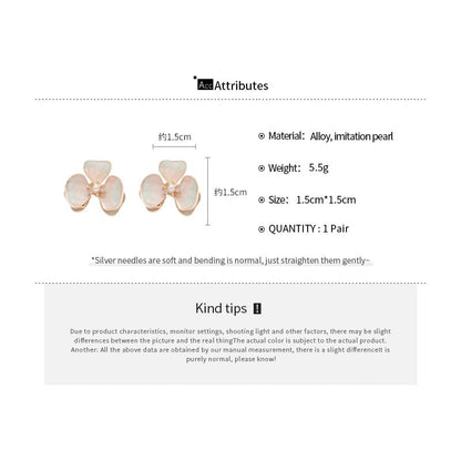 Faux Pearl Shell Flower Stud Earring