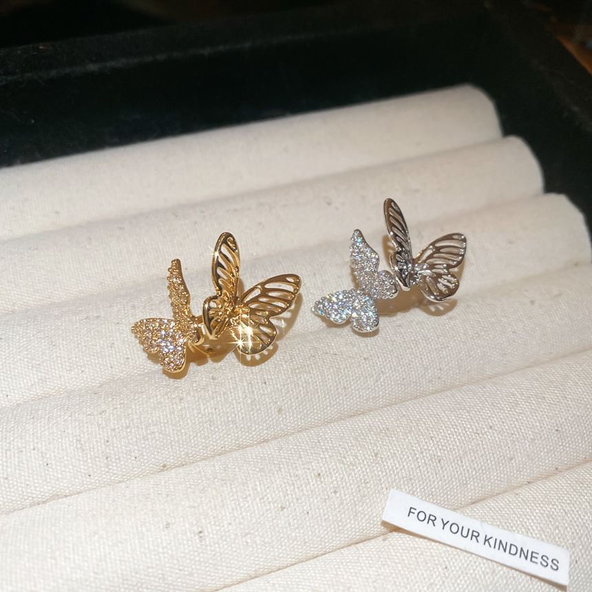 Rhinestone Butterfly Ear Cuff